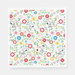 Snoopy So Sweet Flower Pattern Napkin