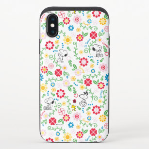 Snoopy So Sweet Flower Pattern iPhone X Slider Case