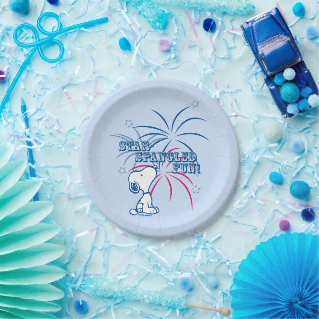 Snoopy Star Spangled Fun Paper Plate (Party)
