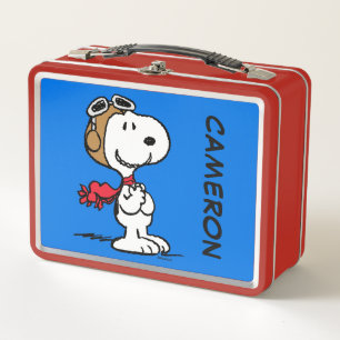 Snoopy The Flying Ace   Add Your Name Metal Lunch Box