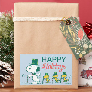 Snoopy Top Hat Peppermint Candy Rectangular Sticker