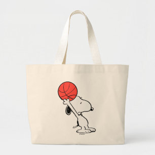 Snoopy Varsity Sports Basketball Large Tote Bag