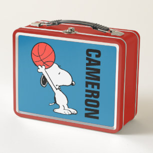 Snoopy Varsity Sports Basketball Metal Lunch Box