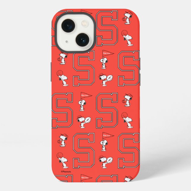 Snoopy Varsity Sports Pattern iPhone Case (Back)