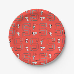Snoopy Varsity Sports Pattern Paper Plate