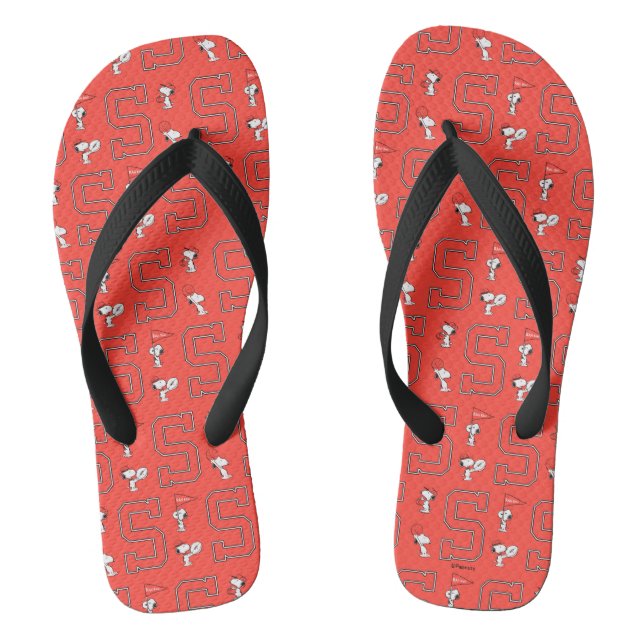 Snoopy Varsity Sports Pattern Thongs (Footbed)