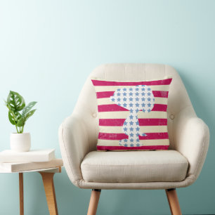 Snoopy Vintage Stars & Stripes Cushion
