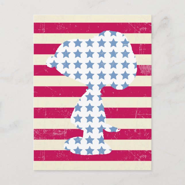 Snoopy Vintage Stars & Stripes Postcard (Front)