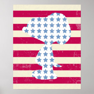Snoopy Vintage Stars & Stripes Poster