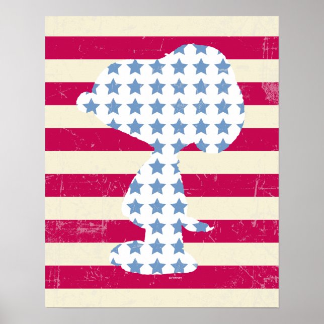 Snoopy Vintage Stars & Stripes Poster (Front)