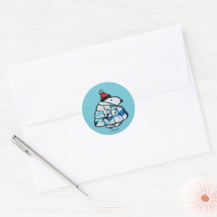Snoopy Winter Gem Puffer Jacket Classic Round Stic Sticker