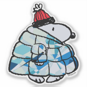 Snoopy Winter Gem Puffer Jacket Sticker