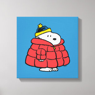 Snoopy Winter in Puffer Coat Canvas Print