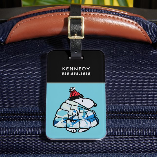 Snoopy Winter in Puffer Coat Luggage Tag (Front Insitu 2)