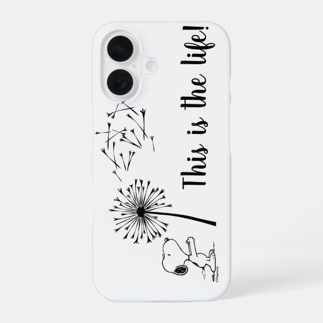 Snoopy With Dandelion iPhone 16 Case (Back)