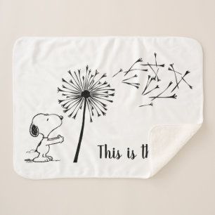 Snoopy With Dandelion Sherpa Blanket
