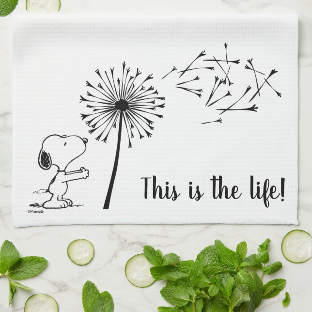 Snoopy With Dandelion Tea Towel (Folded)