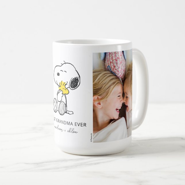 Snoopy & Woodstock | Best Grandma - Photo Coffee Mug (Front Right)