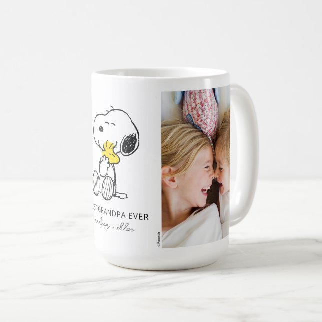 Snoopy & Woodstock | Best Grandpa - Photo Coffee Mug (Front Right)