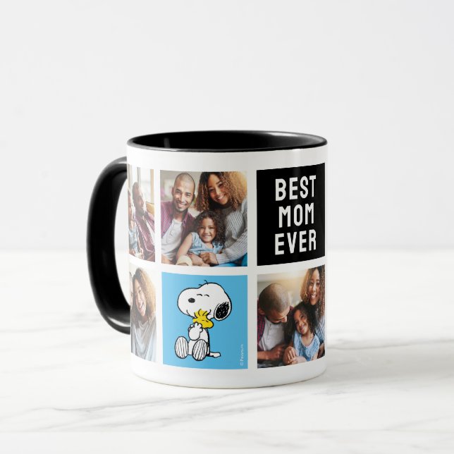 Snoopy & Woodstock | Best Mum Ever Collage Mug (Front Left)