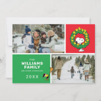 Snoopy & Woodstock Christmas Family Photo Collage
