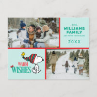 Snoopy & Woodstock Christmas Family Photo Collage