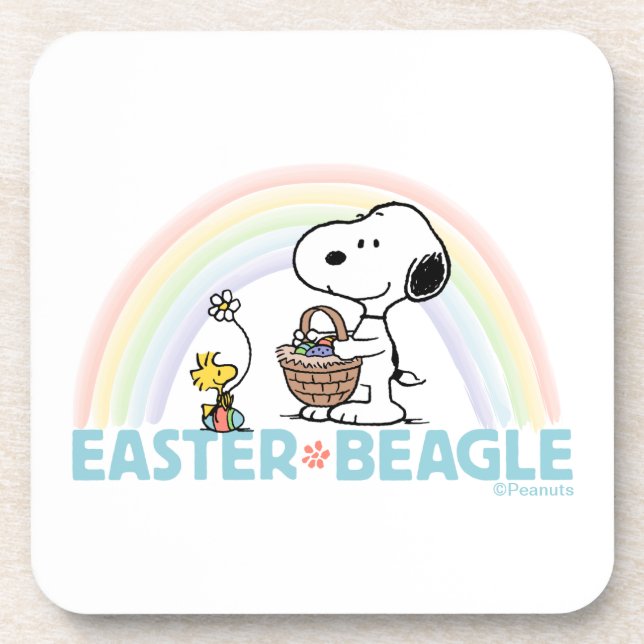 Snoopy & Woodstock - Easter Beagle Coaster (Front)