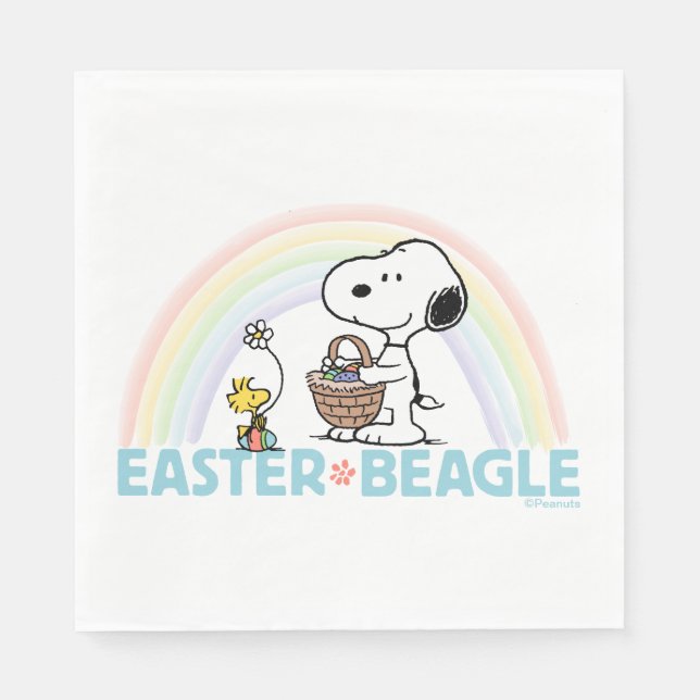 Snoopy & Woodstock - Easter Beagle Napkin (Front)