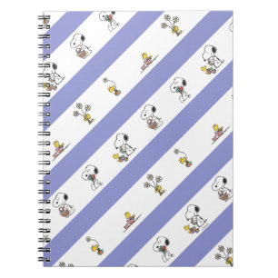 Snoopy & Woodstock Easter Stripe Pattern Notebook