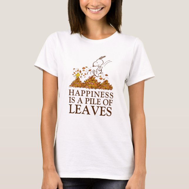 Snoopy & Woodstock Fall Leaves T-Shirt (Front)
