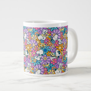 Snoopy & Woodstock Flower Pattern Large Coffee Mug