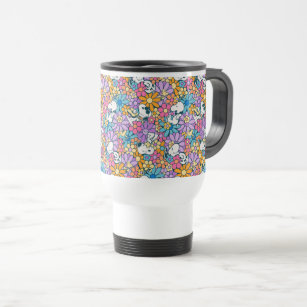 Snoopy & Woodstock Flower Pattern Travel Mug