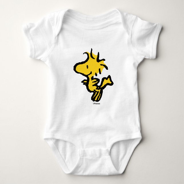 Snoopy & Woodstock Fun & Flowers Baby Bodysuit (Front)