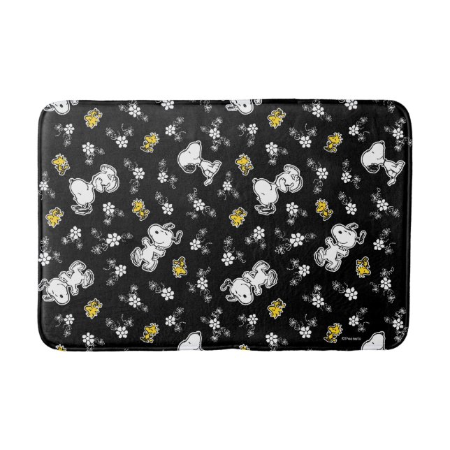 Snoopy & Woodstock Fun & Flowers Bath Mat (Front)