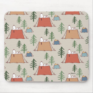 Snoopy & Woodstock Go Camping Pattern Mouse Pad