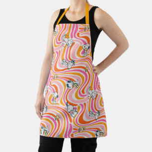 Snoopy & Woodstock Groovy Vibes Orange Pattern Apron