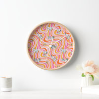 Snoopy & Woodstock Groovy Vibes Orange Pattern