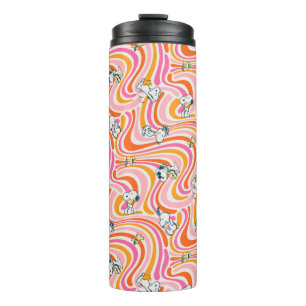 Snoopy & Woodstock Groovy Vibes Orange Pattern Thermal Tumbler