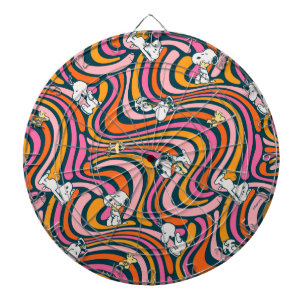 Snoopy & Woodstock Groovy Vibes Purple Pattern Dartboard