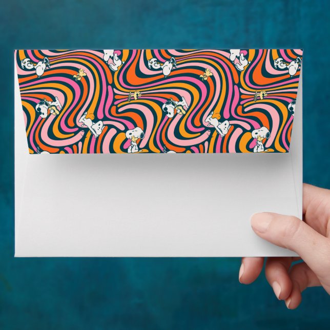 Snoopy & Woodstock Groovy Vibes Purple Pattern Envelope (Hand)