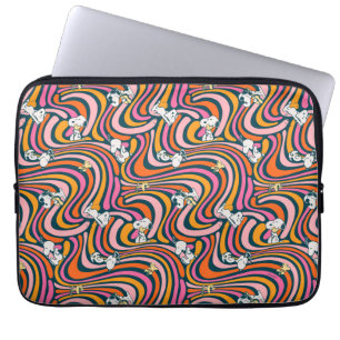 Snoopy & Woodstock Groovy Vibes Purple Pattern Laptop Sleeve
