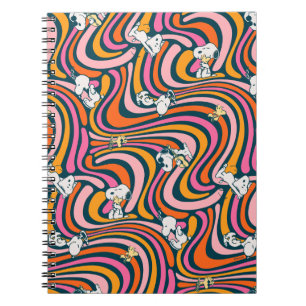 Snoopy & Woodstock Groovy Vibes Purple Pattern Notebook