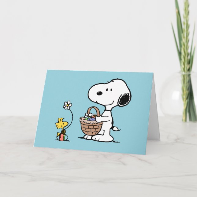 Snoopy & Woodstock | Happy Easter Holiday Card (Front)