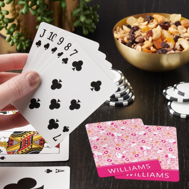 Snoopy & Woodstock Heart Pattern Playing Cards (In Situ)