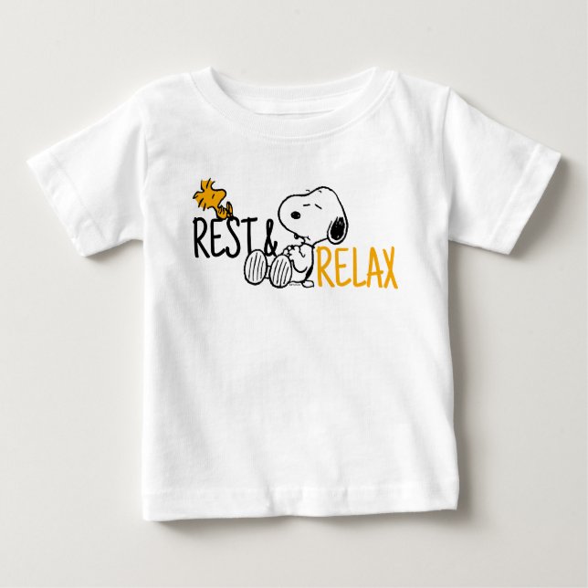 Snoopy & Woodstock | Lazy Days Baby T-Shirt (Front)