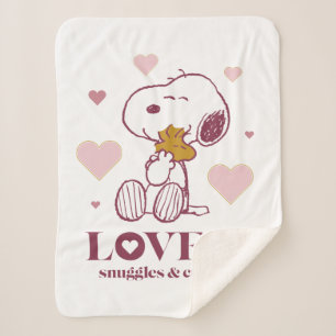 Snoopy & Woodstock Love is Snuggles & Cuddles Pet Sherpa Blanket