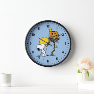 Snoopy & Woodstock Nest With Jack O' Lantern Clock
