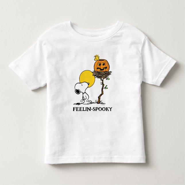 Snoopy & Woodstock Nest With Jack O' Lantern Toddler T-Shirt (Front)