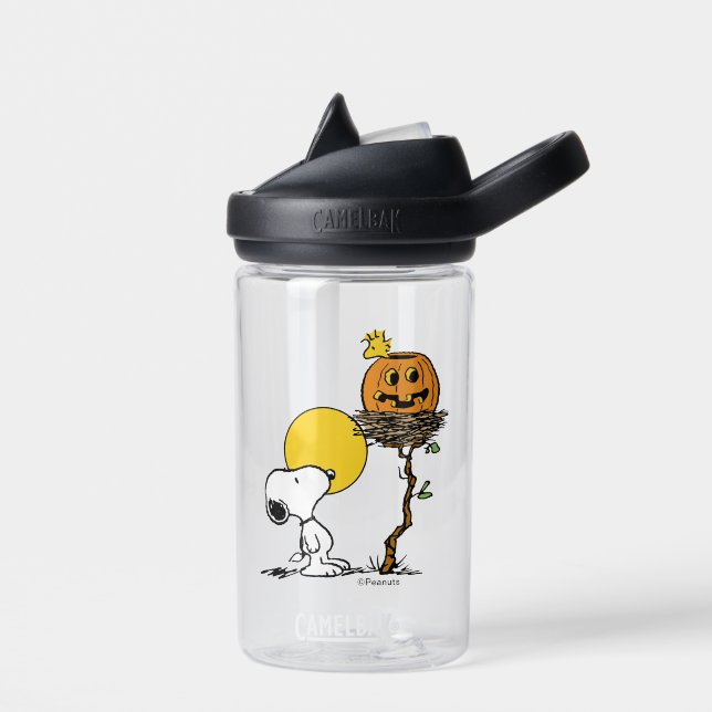 Snoopy & Woodstock Nest With Jack O' Lantern Water Bottle (Left)