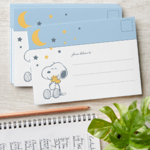 Snoopy & Woodstock Over the Moon Baby Shower Envelope